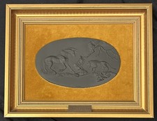 Wedgwood Framed Black Basalt "The Frightened Horse" Plaque 232/250 c1984