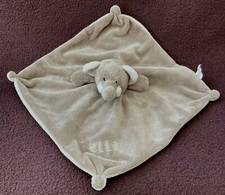 Elli Elephant Baby Comforter Grey Soft Plush Soother Blankie Rattle Beamfeature