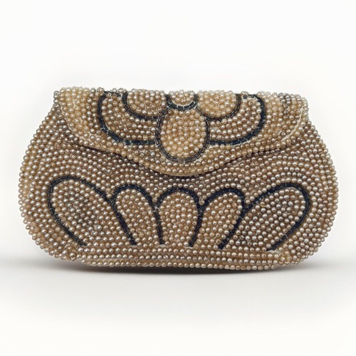 Beaded pearl purse evening - pearl,