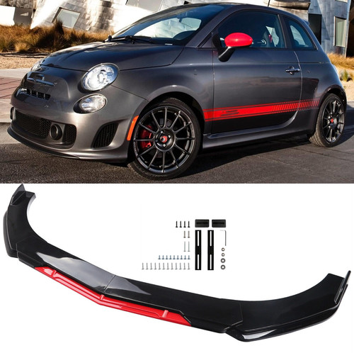 Glossy black front bumper red - glossy,