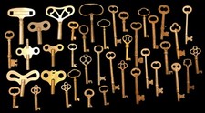 39 Antique and Vintage Keys for Clocks, Desks, Curios, Trunks, Doors, Cabinets