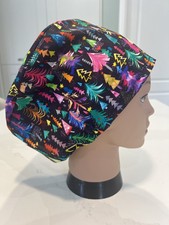 Coloured Christmas Trees Xmas theatre scrub hat/cap - gift/nurse/surgeon/satin