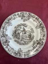 VTG Copeland Spode Byron Dinner Plate Vine Leaf Design Hunting Scene Collectable