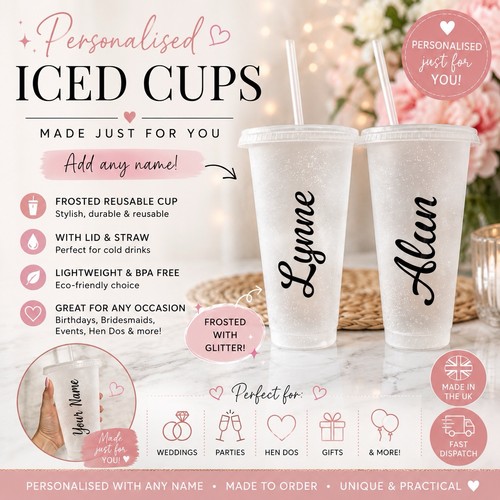 Personalised glitter cups - personalised,