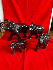 MCM Sylvac Black Ceramic Elephants in sizes Graduated 11” to 6 1/2”