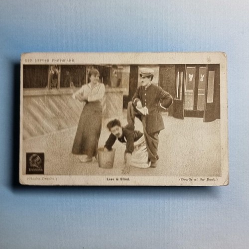 Silent movie postcard c1920 - movie,