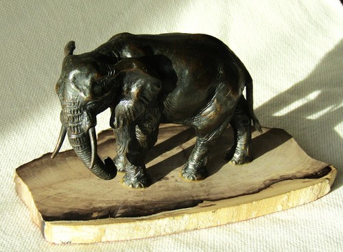 Vintage bronze metal - vintage, elephant
