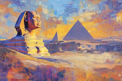 Egyptian pyramids canvas - egyptian,