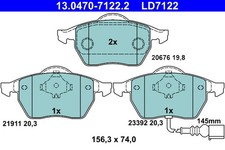 FRONT BRAKE PAD SET DISC BRAKE FITS: AUDI A3 / S3 1.6/1.8/1.8 T/1.9 TDI/1.8 T