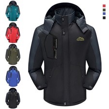 Men's Mountain Ski Snow Jacket Thermal Fleece Winter Warm Hiking Waterproof Coat