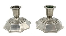Vintage JUST ANDERSEN PAIR OF PEWTER CANDLESTICKS - Danish - Scandinavian