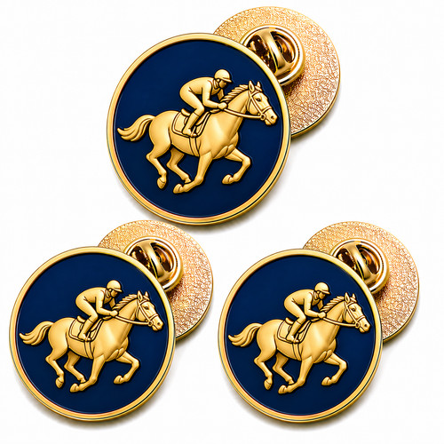 Horse racing lapel - 3, (bu27)