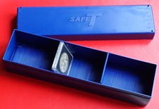 Safe-T plastic coin storage box  for square 2x2" holders / capsules / flips