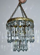 Antique Crystal Chandelier Brass Frame Old Light Retro Design