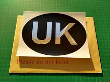 Large 180mm Wide x 120mm High Chrome and Black UK Sticker High Quality. Car, Van
