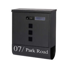 Personalised Lockable Post Box Wall Mounted Letter Box With Combination Lock UK