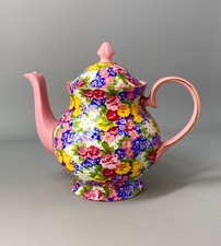 Royal Winton Grimwades Julia Chintz 20cm Teapot - Pink Handles & Spout