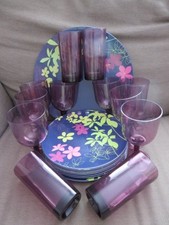 Plastic/Melamine Camping/Picnic Set Plates/Serving/Wine Glass/Glasses/Tumblers