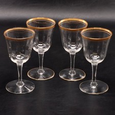 Gold Rim Wine Goblets Clear