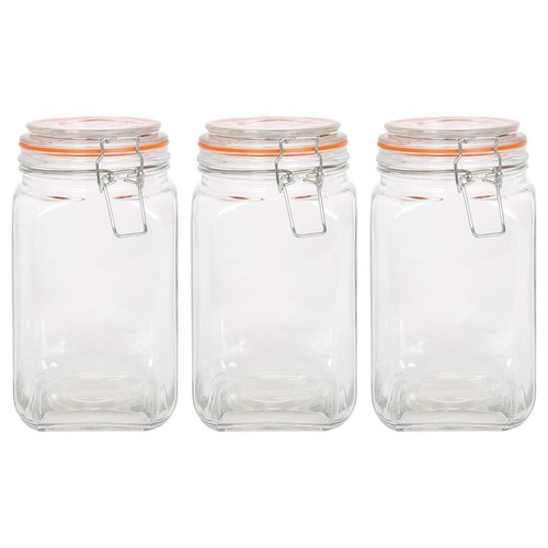 25l square glass jars - 3x, 1.25l