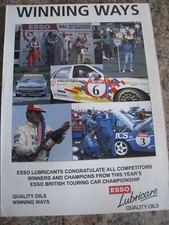 ESSO LUBRICARE QUALITY OILS RAC BTCC 1992 ADVERT A4 FILE 46