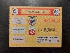 Ticket Benfica v AS Roma 1982 UEFA Cup Semi Final