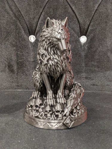 Gothic wolf with skulls