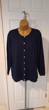 Hepburn Womens Cardigan Sweater, Size  Large, Navy Blue Wool, Winter Wear, Warm.