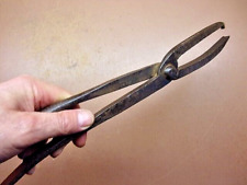 Vintage Blacksmith Anvil Farrier Pickup Tongs 15" Long 1 Lb. 9 Oz. Clean BL
