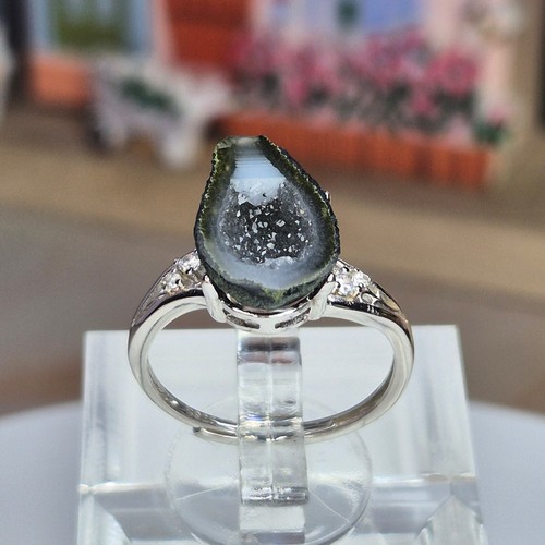 Geode druzy agate adjustable - geode,