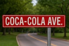 VINTAGE 1998 Coca Cola Avenue Metal Tin Sign 5x24"