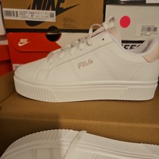 Fila Panache older Kids Trainers White Pink sneakers Children Girl shoes Size 6 