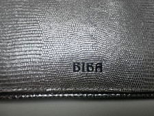 BIBA Metallic silver Clutch Bag real Leather without shoulder Chain  *BNWT*