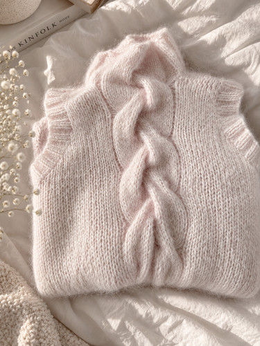 Handmade baby pink cable - cable, knit