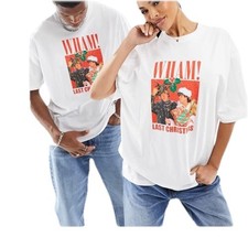 Wham Christmas Licensed Oversized T-shirt White Last Christmas Size S,M,L,XL