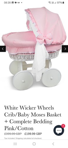 White wicker moses - moses, basket