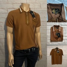 Gabicci Vintage "ROBYN" Short Sleeve Knitted Polo, Medium, BNWT