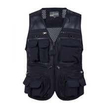 Fishing Hiking Camping Gilet Waistcoat Multi Pocket Tops Mens Cargo Utility Vest