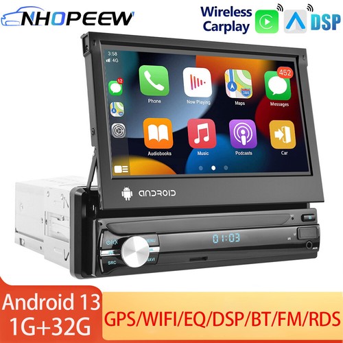 Single 1din flip out - out, car