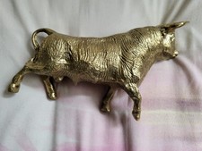 Brass Bull Figurine Vintage