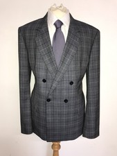 HUGO BOSS - Mens Slim Fit BLUE GREY WOOL SUIT - 46 Reg - W38 L30 - NICE SUIT