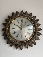 Vintage Smiths Wall Clock Starburst 1960's Sunburst Made England Display TESTED