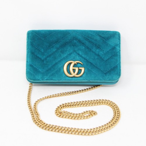 Gucci marmont teal velvet - marmont,