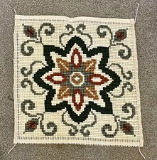 Completed Needlepoint Tapestry 39x39cm Vervaco Cushion Front Cross Stitch
