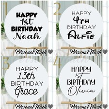 LARGE Personalised Birthday VINYL DECAL for Acrylic Board BACK DROP SAIL BOARD