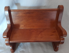 Dolls House Dark Wooden Bench/ Pew - 12th scale
