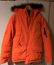 North Face Men's Orange Expen McMurdo Parka Jacket Coat Size M Excellent Cond