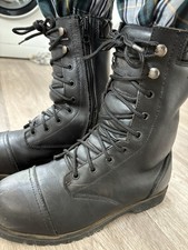 Merlin Ladies Motorcycle Boots Size 39 (6UK) Lace Up And Side Zip Waterproof