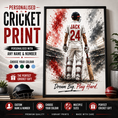 Personalised cricket print - cricket,
