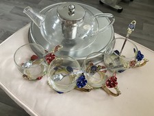 Russian Glass Tea Set With
